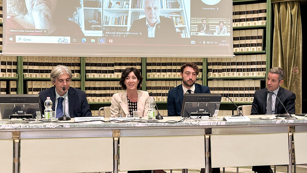 Prof. Federico Gustavo Pizzetti, Senatrice Cristina Tajani, Prof. Marcello Ienca e Senatore Marco Lombardo